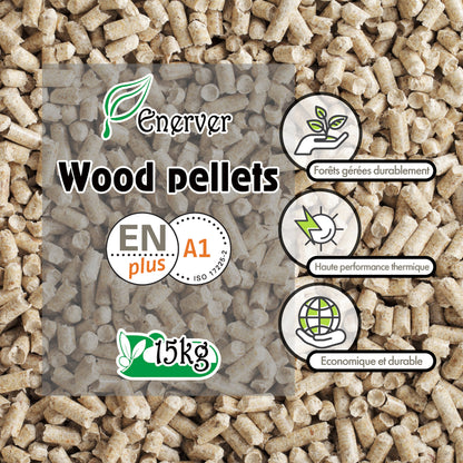 WOOD PELLETS - GRANULÉS DE BOIS SAC 15 KG